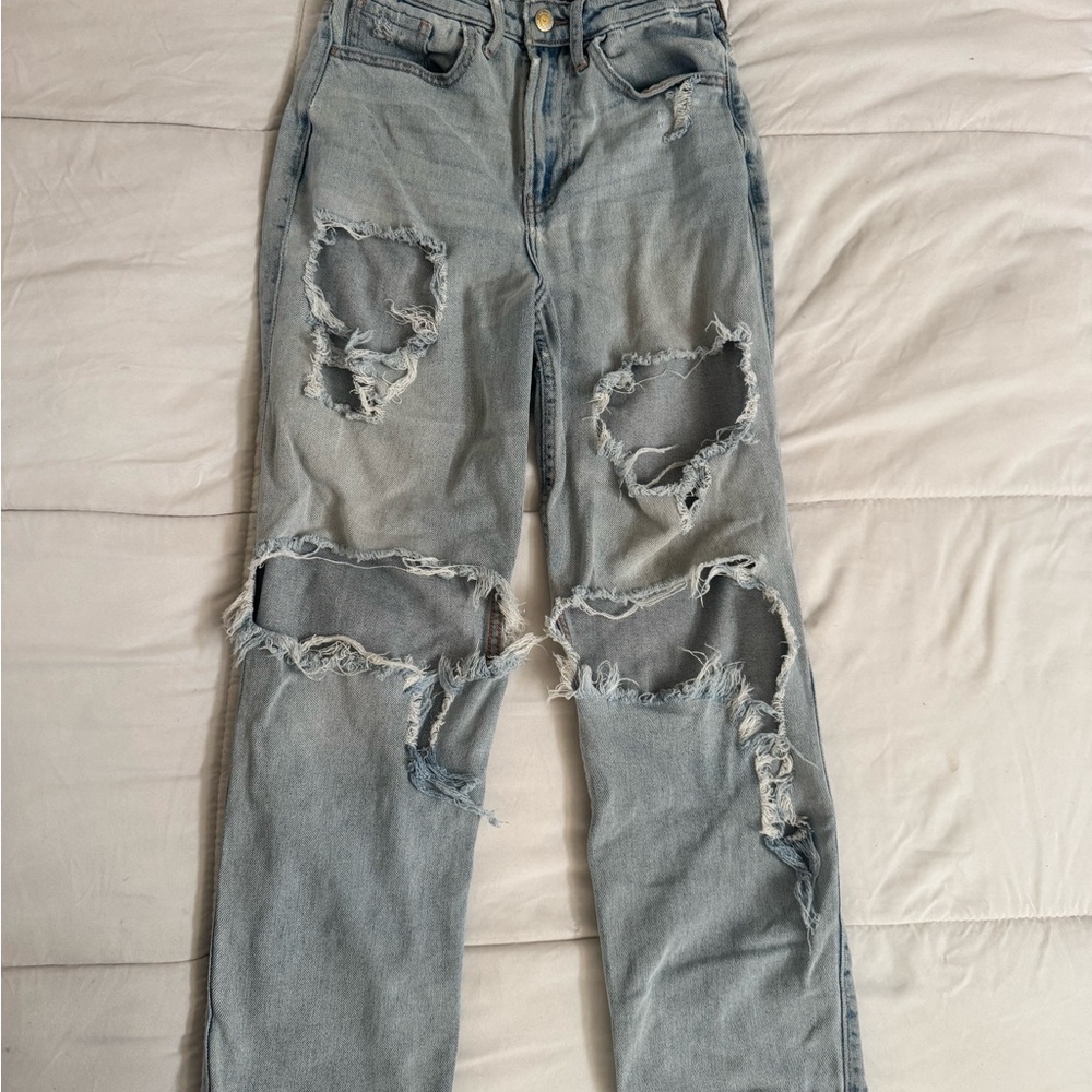Hollister Light Blue Distressed Boyfriend Jeans